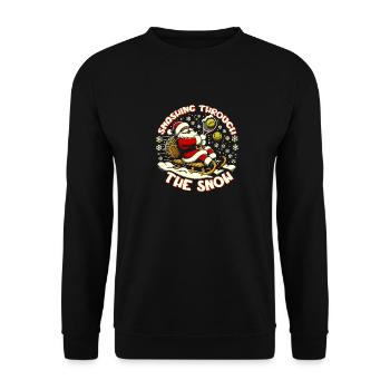 Tennis Christmas, Smashing Through The Snow, - Unisex Pullover - Schwarz - Vorne - Alina (178cm) & Michal (187cm)