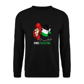 Palestine - Sweat-shirt Unisexe - noir - Devant - Alina (178cm) & Michal (187cm)