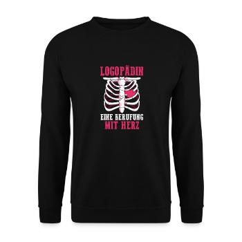 Logopädie Logopädin - Unisex Pullover - Schwarz - Vorne - Alina (178cm) & Michal (187cm)