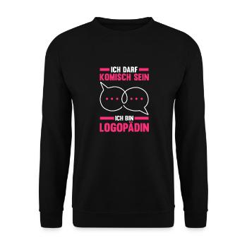 Logopädie Logopädin - Unisex Pullover - Schwarz - Vorne - Alina (178cm) & Michal (187cm)