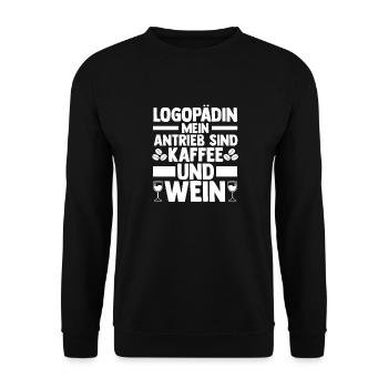 Logopädie Logopädin - Unisex Pullover - Schwarz - Vorne - Alina (178cm) & Michal (187cm)