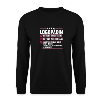 Logopädie Logopädin - Unisex Pullover - Schwarz - Vorne - Alina (178cm) & Michal (187cm)
