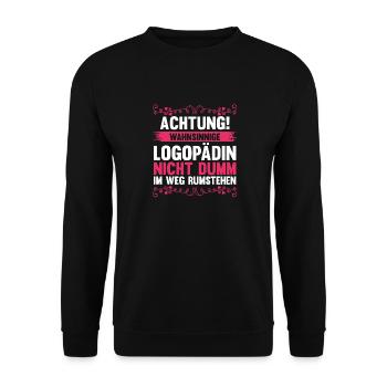 Logopädie Logopädin - Unisex Pullover - Schwarz - Vorne - Alina (178cm) & Michal (187cm)