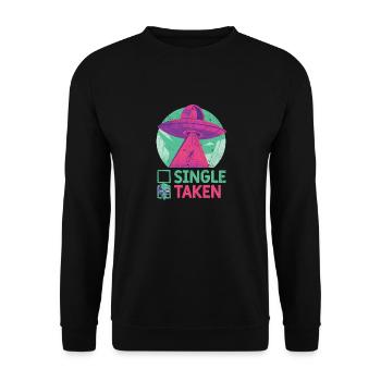 Unique ou pris drôle Alien OVNI Saint-Valentin - Sweat-shirt Unisexe - noir - Devant - Alina (178cm) & Michal (187cm)