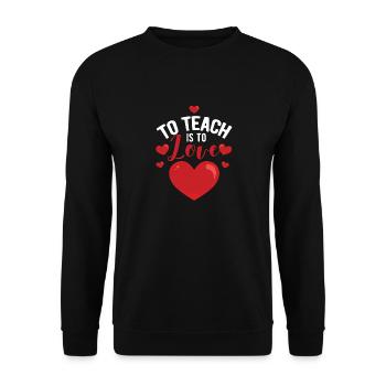 Enseigner, c’est aimer la Saint-Valentin rouge - Sweat-shirt Unisexe - noir - Devant - Alina (178cm) & Michal (187cm)