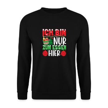 Lustiges Weihnachts- und Weihnachtsmarkt Designs - Unisex Pullover - Schwarz - Vorne - Alina (178cm) & Michal (187cm)