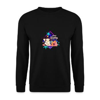Verärgerte Katze am Baum - Unisex Pullover - Schwarz - Vorne - Alina (178cm) & Michal (187cm)
