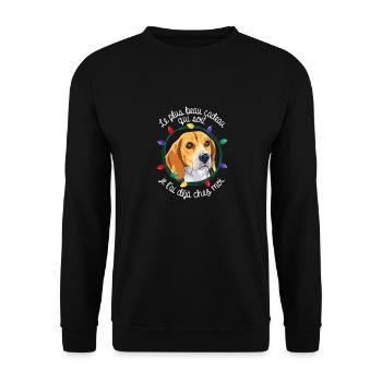 Beagle Weihnachten - Unisex Pullover - Schwarz - Vorne - Alina (178cm) & Michal (187cm)