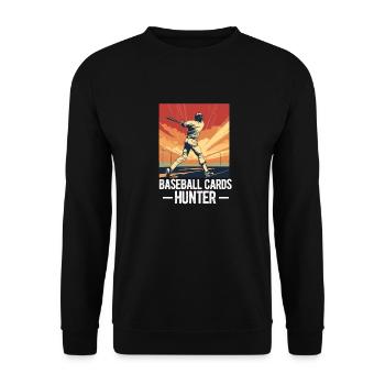 Baseball Card Collector Funny Collecting Baseball - Unisex Sweatshirt - black - Front - Alina (178cm) & Michal (187cm)