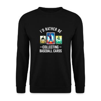 Baseball Card Collector Funny Collecting Baseball - Unisex Sweatshirt - black - Front - Alina (178cm) & Michal (187cm)