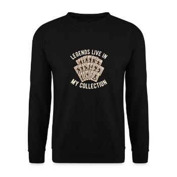 Baseball-Kartensammler Lustiges Sammeln Baseball - Unisex Pullover - Schwarz - Vorne - Alina (178cm) & Michal (187cm)