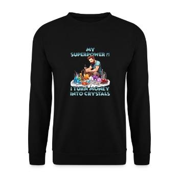 Cadeau Sparkling Creations cultivateur de cristal - Sweat-shirt Unisexe - noir - Devant - Alina (178cm) & Michal (187cm)