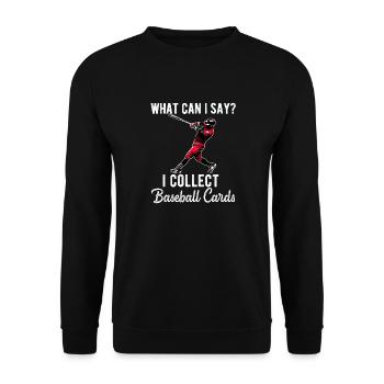 Baseball Card Collector Funny Collecting Baseball - Unisex Sweatshirt - black - Front - Alina (178cm) & Michal (187cm)