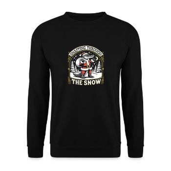 Alligator Santa Pun, Gator Hunting Christmas - Unisex Pullover - Schwarz - Vorne - Alina (178cm) & Michal (187cm)