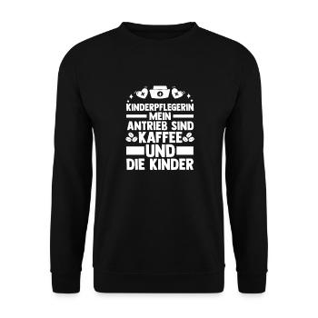 Erzieherin Kindergärtnerin Kinderpflegerin - Unisex Pullover - Schwarz - Vorne - Alina (178cm) & Michal (187cm)
