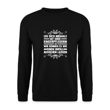 Erzieherin Kindergärtnerin Kinderpflegerin - Unisex Pullover - Schwarz - Vorne - Alina (178cm) & Michal (187cm)