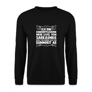Erzieherin Kindergärtnerin Kinderpflegerin - Unisex Pullover - Schwarz - Vorne - Alina (178cm) & Michal (187cm)