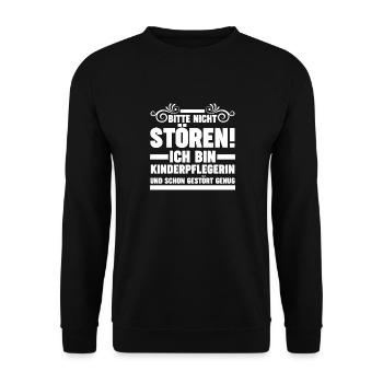Erzieherin Kindergärtnerin Kinderpflegerin - Unisex Pullover - Schwarz - Vorne - Alina (178cm) & Michal (187cm)