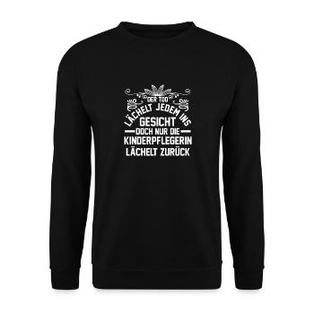 Erzieherin Kindergärtnerin Kinderpflegerin - Unisex Pullover - Schwarz - Vorne - Alina (178cm) & Michal (187cm)
