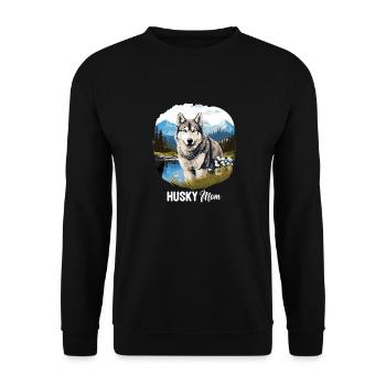 Husky - Unisex Sweatshirt - black - Front - Alina (178cm) & Michal (187cm)