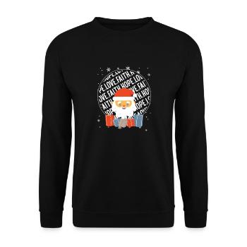 Faith Hope Love Religious Family Christmas Santa - Unisex Sweatshirt - black - Front - Alina (178cm) & Michal (187cm)