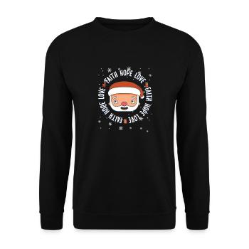 Religious Family Faith Hope Love Christmas Santa - Unisex Sweatshirt - black - Front - Alina (178cm) & Michal (187cm)
