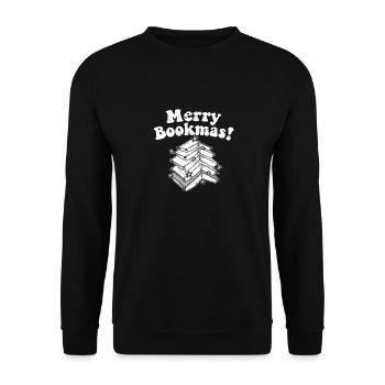 Rat de bibliothèque joyeux Noël sapin de Noël introverti - Sweat-shirt Unisexe - noir - Devant - Alina (178cm) & Michal (187cm)