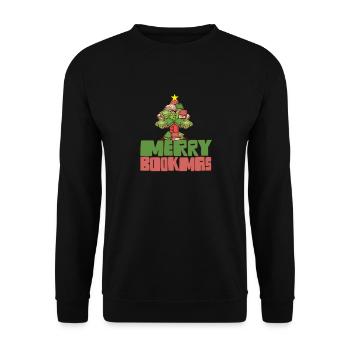 Joyeux Noël rat de bibliothèque arbre de Noël introverti - Sweat-shirt Unisexe - noir - Devant - Alina (178cm) & Michal (187cm)