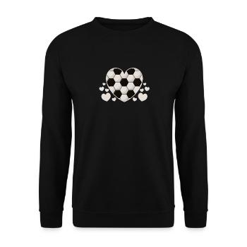 Fußball-Herz-Sport-Football-Spieler-Trainer-Fan - Unisex Pullover - Schwarz - Vorne - Alina (178cm) & Michal (187cm)