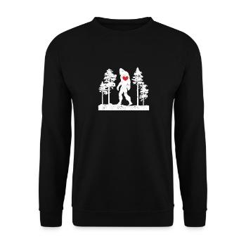 Bigfoot coeur Saint-Valentin Sasquatch amant Couple - Sweat-shirt Unisexe - noir - Devant - Alina (178cm) & Michal (187cm)