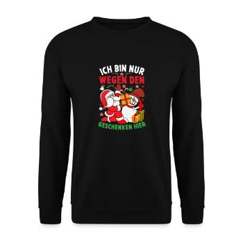 Weihnachtsfeier Geschenkidee Heiligabend - Unisex Pullover - Schwarz - Vorne - Alina (178cm) & Michal (187cm)