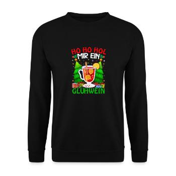 Glühwein Weihnachtsfeier Geschenkidee - Unisex Pullover - Schwarz - Vorne - Alina (178cm) & Michal (187cm)