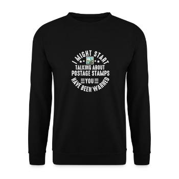 Timbre Collectionneur Affranchissement Estampillage Philatéliste Hommes - Sweat-shirt Unisexe - noir - Devant - Alina (178cm) & Michal (187cm)