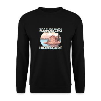 Lustiges Saunen Frauen T Wellness Spa Thermen - Unisex Pullover - Schwarz - Vorne - Alina (178cm) & Michal (187cm)