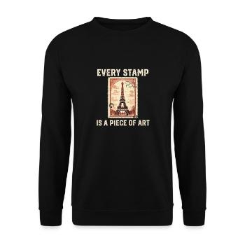 Timbre Collectionneur Affranchissement Estampillage Philatéliste Hommes - Sweat-shirt Unisexe - noir - Devant - Alina (178cm) & Michal (187cm)