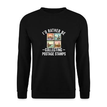 Timbre Collectionneur Affranchissement Estampillage Philatéliste Hommes - Sweat-shirt Unisexe - noir - Devant - Alina (178cm) & Michal (187cm)