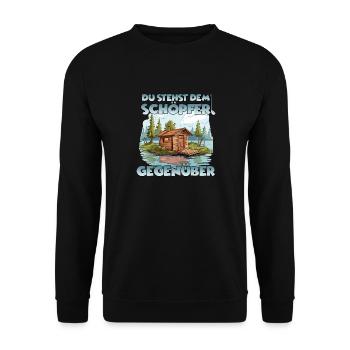 Lustiges Sauna Outfit Thermalbad Saunagänger Sauna - Unisex Pullover - Schwarz - Vorne - Alina (178cm) & Michal (187cm)