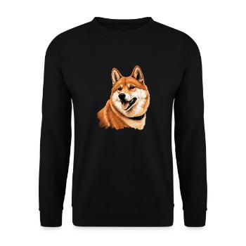 Shiba Inu - Unisex Sweatshirt - black - Front - Alina (178cm) & Michal (187cm)