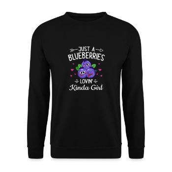 Blueberry, Fruit, Blueberry - Unisex Sweatshirt - black - Front - Alina (178cm) & Michal (187cm)