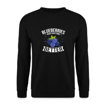 Blueberry, Fruit, Blueberry - Unisex Sweatshirt - black - Front - Alina (178cm) & Michal (187cm)