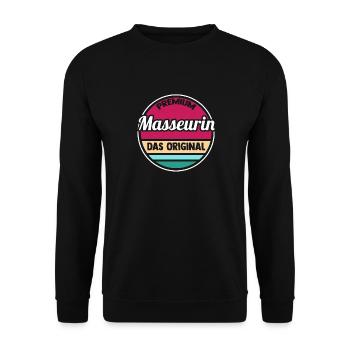 Physiotherapeutin Massage Masseurin - Unisex Pullover - Schwarz - Vorne - Alina (178cm) & Michal (187cm)