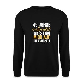 Ehe Zederne Hochzeit Seit 49 Jahren Verheiratet Ho - Unisex Pullover - Schwarz - Vorne - Alina (178cm) & Michal (187cm)