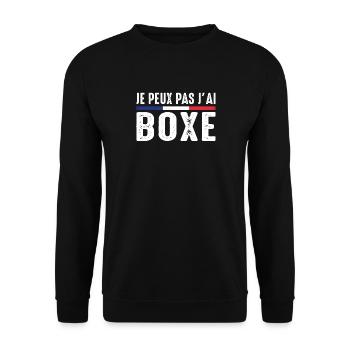 Boxe Je Peux pas j'ai boxe Boxeur boxing france - Sweat-shirt Unisexe - noir - Devant - Alina (178cm) & Michal (187cm)