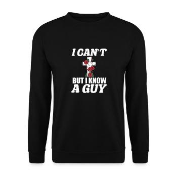 Je ne peux pas, mais je connais un gars drôle Jésus-Christ Meme - Sweat-shirt Unisexe - noir - Devant - Alina (178cm) & Michal (187cm)