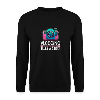 Vlogging where every Frame tells a Story - Unisex Sweatshirt - black - Front - Alina (178cm) & Michal (187cm)