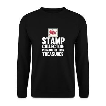 Timbre Collectionneur Affranchissement Estampillage Philatéliste Hommes - Sweat-shirt Unisexe - noir - Devant - Alina (178cm) & Michal (187cm)