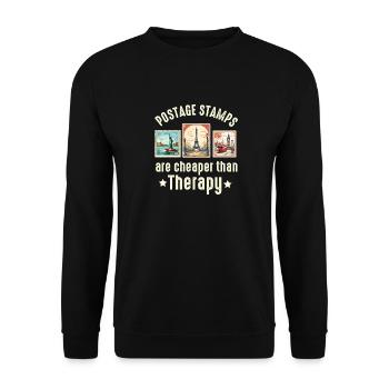 Timbre Collectionneur Affranchissement Estampillage Philatéliste Hommes - Sweat-shirt Unisexe - noir - Devant - Alina (178cm) & Michal (187cm)
