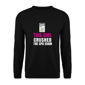 Passed CPA Exam For Certified Accountant Funny - Unisex Sweatshirt - black - Front - Alina (178cm) & Michal (187cm)