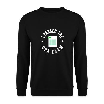 Passed CPA Exam For Certified Accountant Funny - Unisex Sweatshirt - black - Front - Alina (178cm) & Michal (187cm)