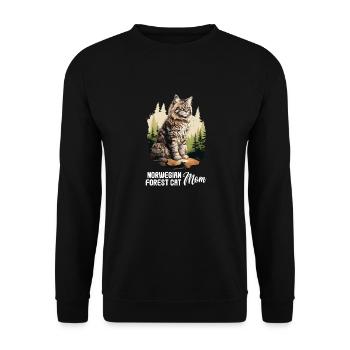 Norwegian Forest Cat - Unisex Pullover - Schwarz - Vorne - Alina (178cm) & Michal (187cm)
